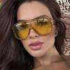 Boho Luxury Designer Super Large Square Sunglasses One Piece Women Popular Punk Men Sun Glasses Trending Ladies Shades UV400