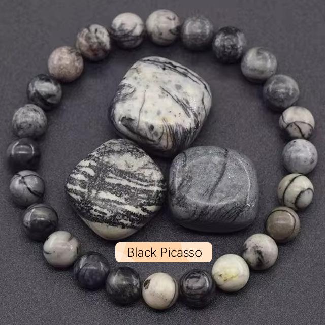 SHINE/TK 8mm Apatite & Sunstone Beaded Bracelet with Agate Crystal and Raw Stones