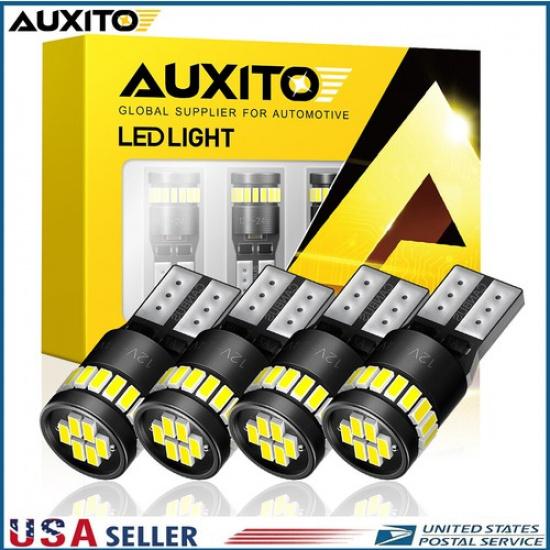 4X AUXITO T10 168 194 2825 White LED License Plate Side Marker Light Bulb 24H