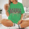 Coquette Bow Leopard Print Mama T Shirt Short Sleeve Womens Mom Life Shirt Casual Vintage Western Style Mama Tshirts