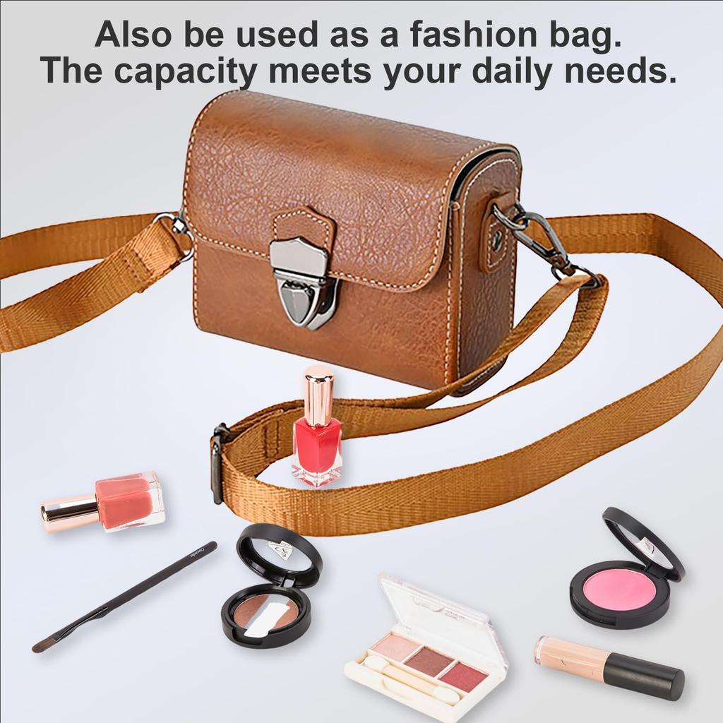 VOVMOEYA Camera Case for Canon PowerShot Canon G7X Mark Mark and Sony RX100 PU Leather Protective Bag with Full Protection and Waist Strap Brown