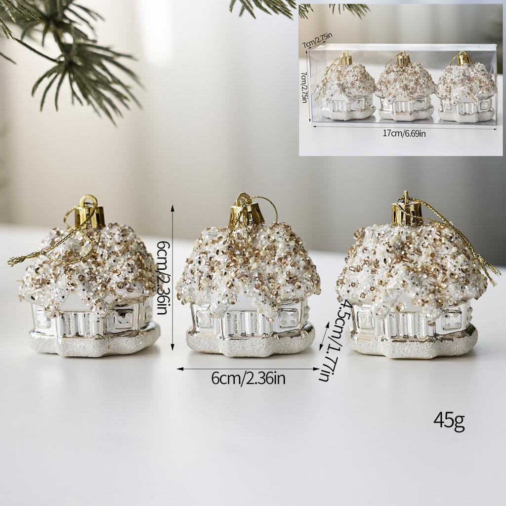 House Decorations, Christmas Ornaments, Plastic, Hand-painted Electroplated Ball Pendants, Christmas Tree Accessories, Christmas Scene Decoration