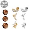 Euro Cross 316L Medical Grade Stainless Steel Leaf-Shaped Internal Thread Ear and Lip Stud