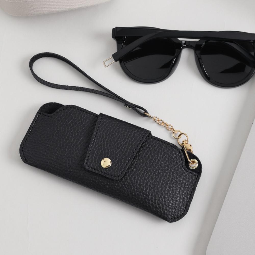 

Leather Rope Pu Leather Glasses Bag Portable Sunglasses Eyeglass Bag Glasses Storage Bag Male чорний