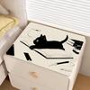Vintage Oil Painting Garden Cat Nightstand Mat Green Fruit Floral Print Waterproof Heat Resistant Dresser Top Pad Rug