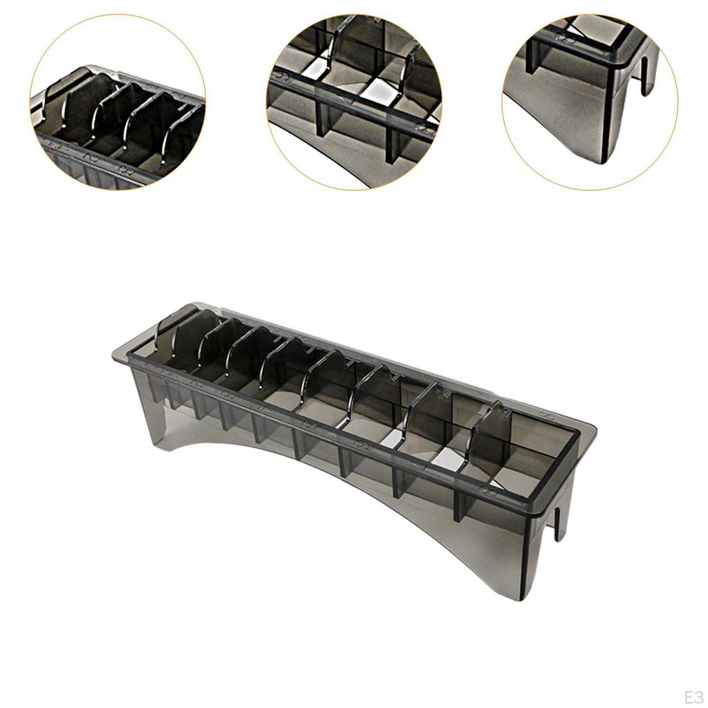 Aufbewahrungsbox für Führungskämme, Halter für Aufsätze für Haarschneidemaschinen, Zubehör, vielseitiger Behälter mit 10 Fächern, Limit
