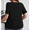 Women's Plus Size Casual And Fashionable V-Neck Long Sleeved Top V-Neck Short Sleeved Top