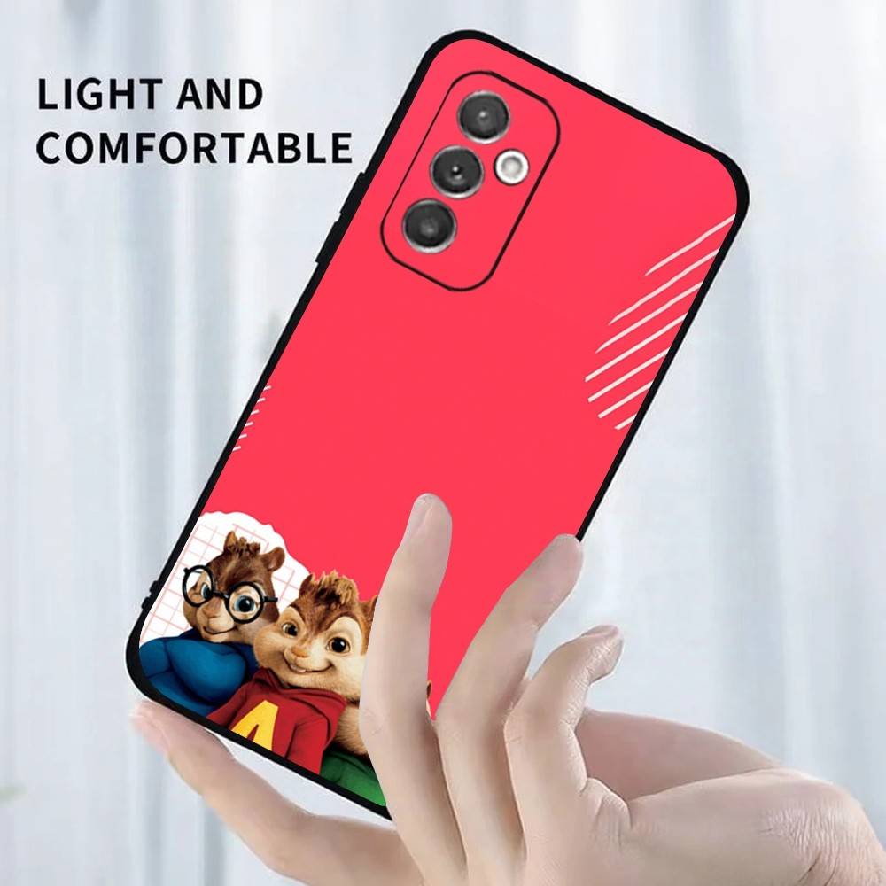 

A-Alvin squirrel Phone Case For Samsung Galaxy A91,A80,A73,A72 ,A71,A53A52,A32 ,A31A22,A21s,A20,Black Cover Samsung a70