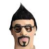 Black society handsome man with glasses, a shaved head, and a mask Latex headgear Halloween-themed costumes and props for movie and dance parties