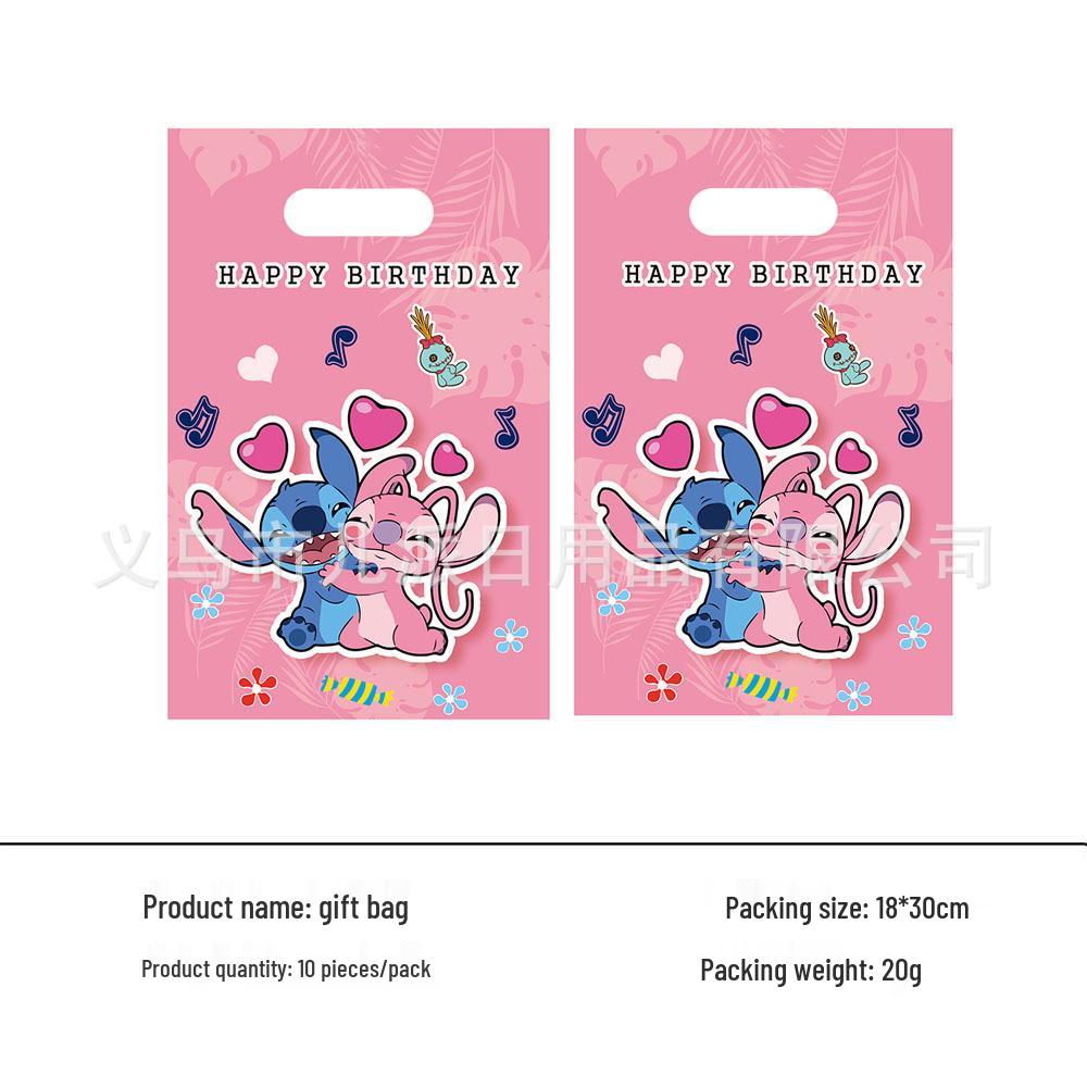 Pink Lilo & Stitch Party Set: Plates, Cups, Napkins, Tablecloths, Goodie Bags, Banners, Invitations