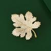 Trendy Jewelry Rhinestone Maple Leaf Brooch Vintage Maple Leaf Pin  Party Accessories