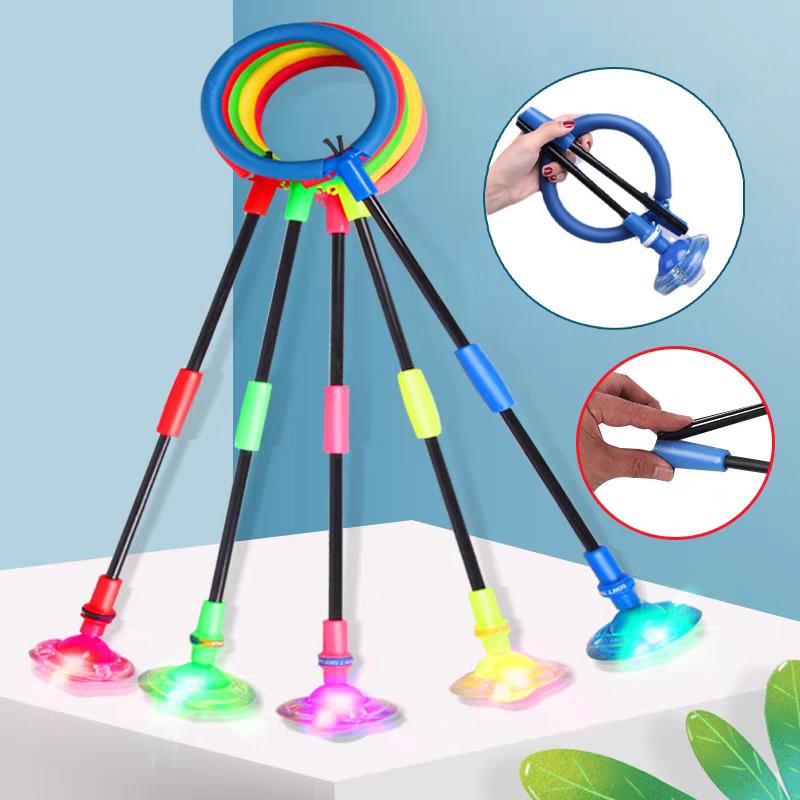 1Pcs Children Flashing Jump Ring Sports Bouncing Ball Foldable Flashing Bouncing Ball Suitable For Children Or Adults Skill Game