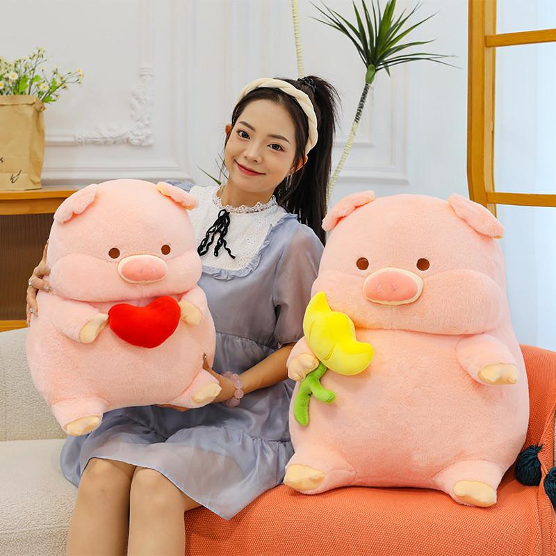 Cartoon Pig Tulip Plush Toy Cute Animal Doll Room Decoration Child Holiday Gift