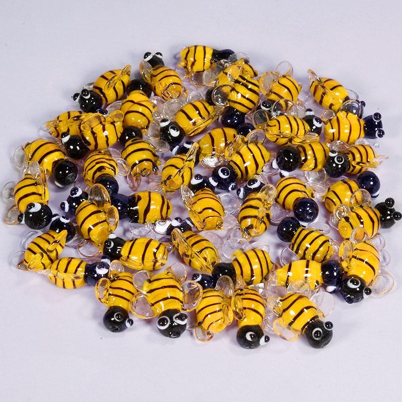 5 Stück Gelbe Süße Bienen Anhänger Perlen Für Schmuckherstellung Zubehör Glasmaterialien Tier Spacer/Lose Perle DIY Armbänder Zubehör