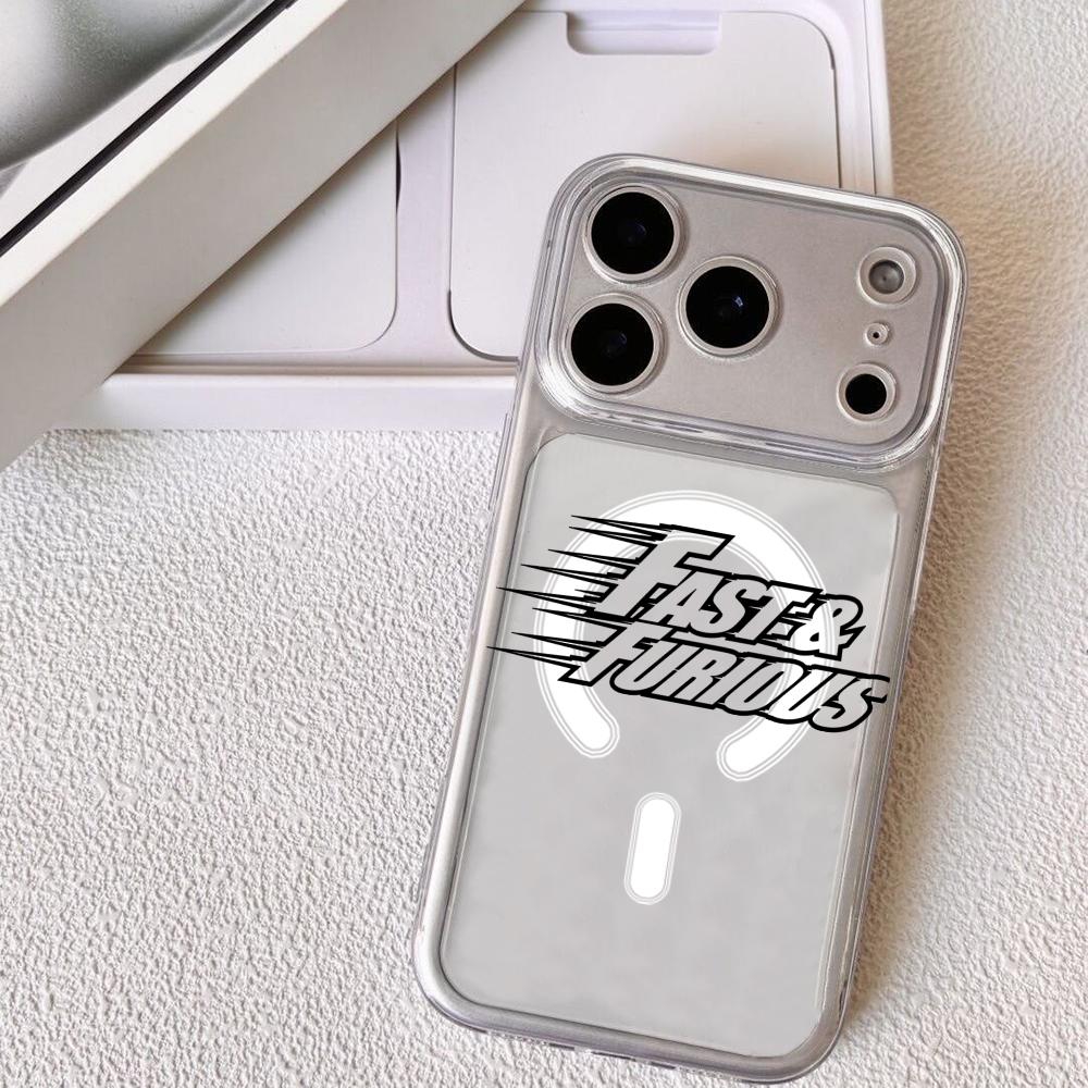 

Cool F-Fast Furious Phone Case For iPhone 17 16 15 14 13 12 Pro Max Plus With Magnetic Crystal Clear Case Wireless Charge iPhone 12