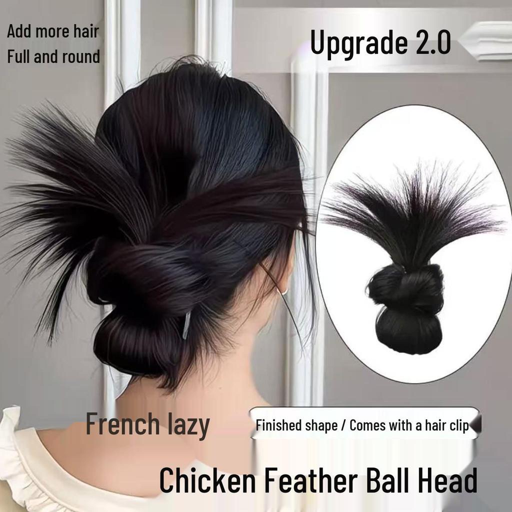 Women's Lazy Style Clip-in Bun Wig - Natural Fluffy Hair Accessory