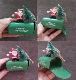 Retro Iron Christmas Pendant Antique Style Santa Claus Airplane Mailbox Santa Claus Christmas Tree Hanging Party Decor