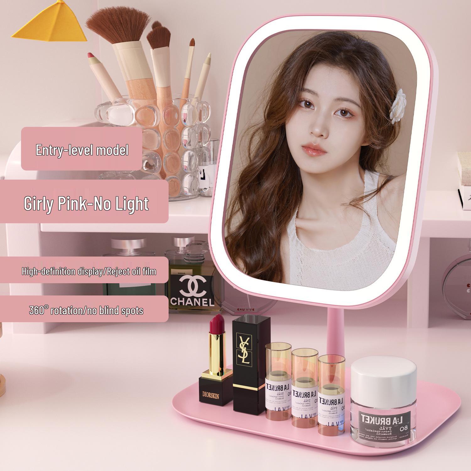 

Светодиодное зеркало для макияжа со складной подсветкой для женщин - Портативное, Стильное, Маленькое настольное зеркало для макияжа