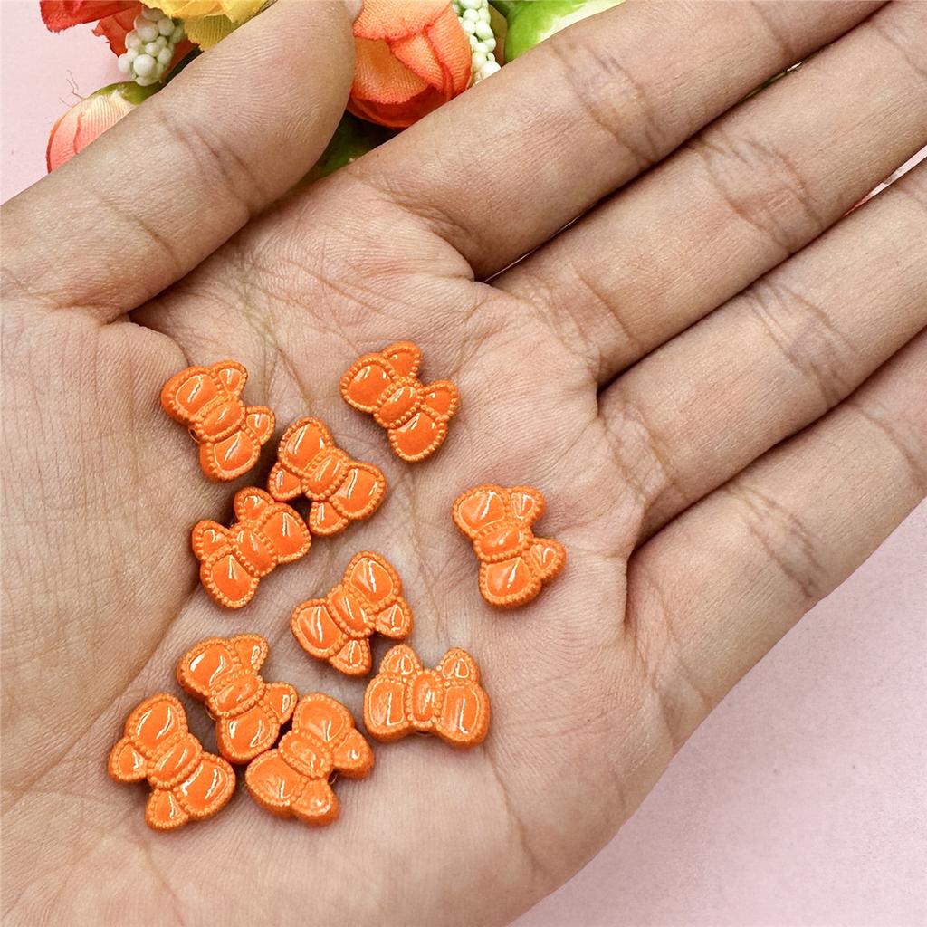 Bowknot Necklace Bracelet Material 9.5 * 11.4mm Alloy Drip Oil Straight Hole DIY Dispersed Bead Jewelry Accessories Macaron Color 10cps Accessories