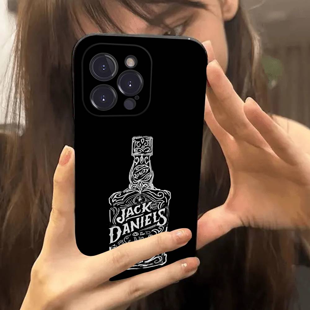 Logo Classico Whiskey J-Jack D-DanielS Per IPhone 17 16 15 14 13 12 11 Pro Max Plus Cover Nera Morbida Antiurto per Telefono