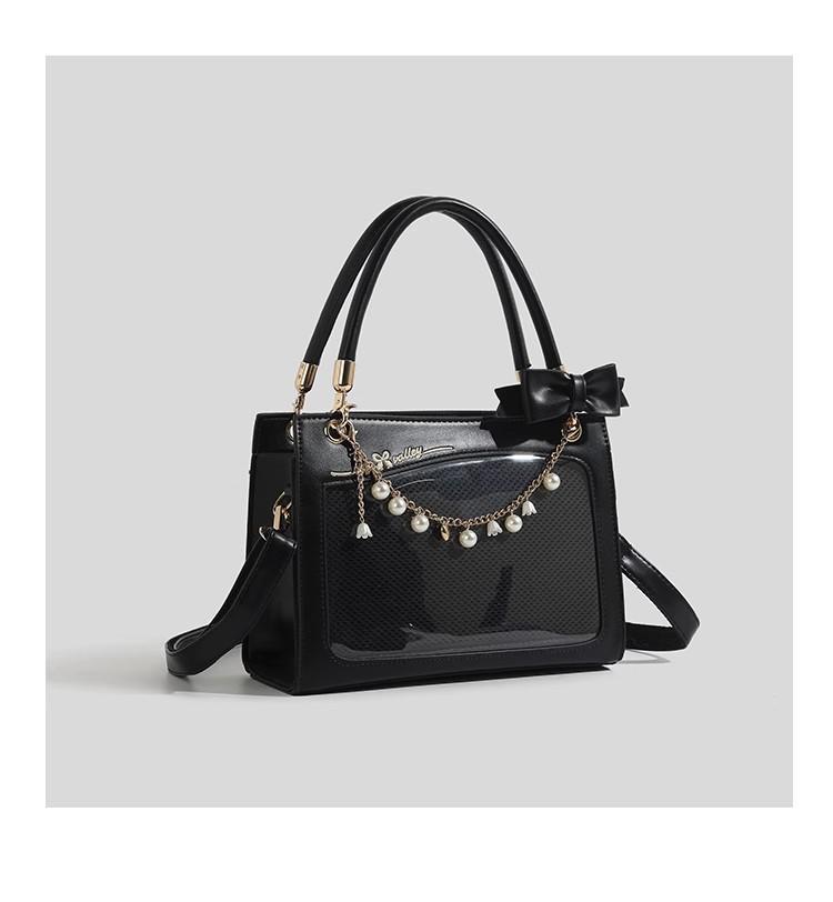 

New Trendy Pain Bag, Hand-held Single Shoulder Crossbody Bag, Transparent and Versatile, Antique Style, Women s Small Appetite чёрный
