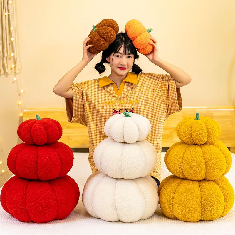 Cute Plush Pumpkin Pillow For Halloween And Home Decoration Soft And Skin-friendly Fabric