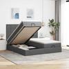 VidaXL Ottoman Bed Frame with Mattress Dark Grey 160x200cm Fabric, Bed Frame, Upholstered Bed Frame, Bed Frame 3314535