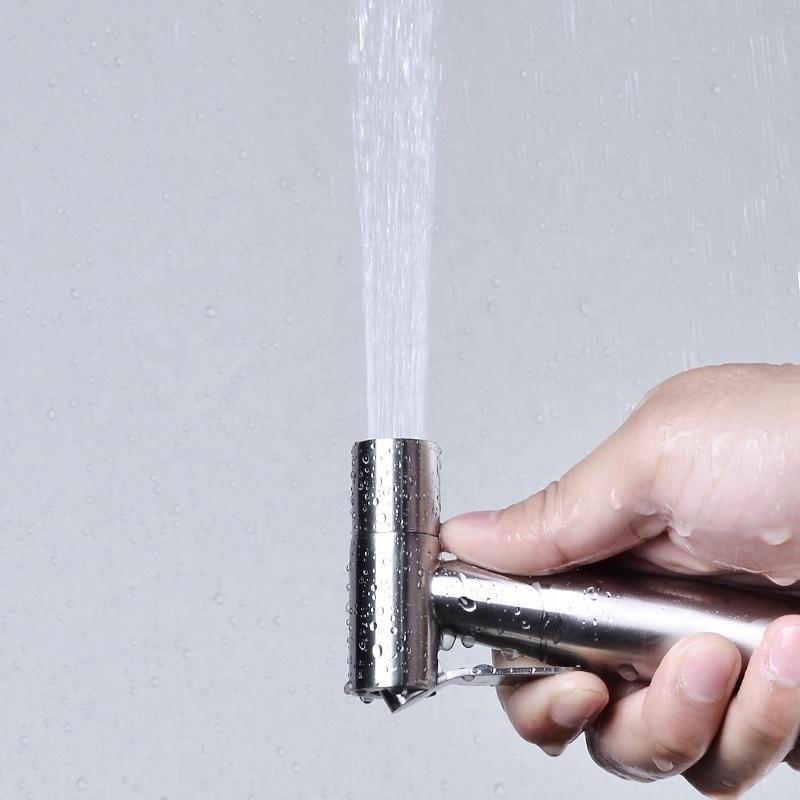 Nickle Brush Hand Held Toilet Bathroom Bidet Shower Head Spray Sprayer with Adjustable Pressure Shut-off Valve