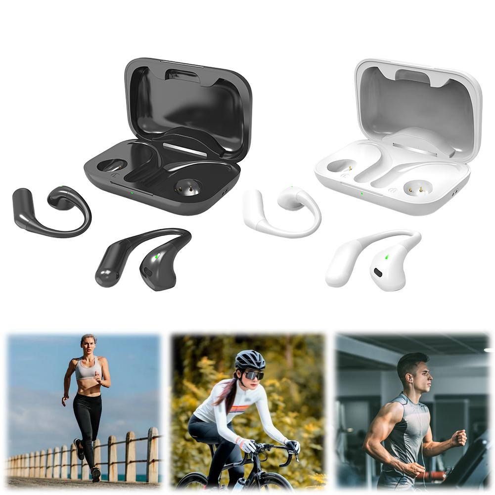 

Переводчик наушники Bluetooth-совместимые 5.3 ушной крючок двусторонний переводчик наушники-вкладыши переводчик гарнитура для спорта бизнес путешествия белый