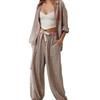 New Arrival Fall Women's Plaid Check Long Sleeve Loungew Set Pajamas Two Piece Casual Sleepwear Homewear