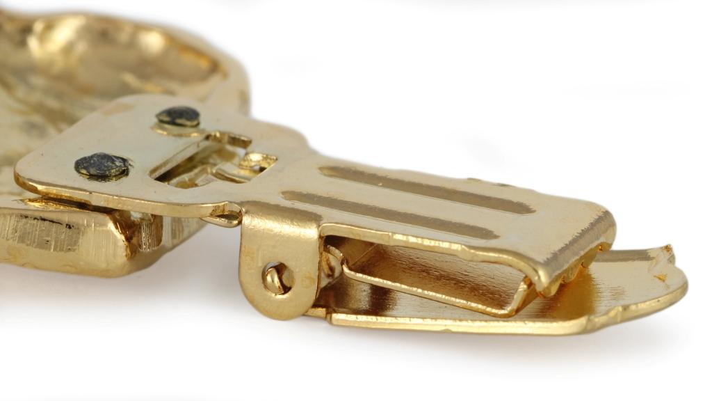 Border Terrier – Brooch with a clip, gold-plated holder for a race number | Art-Dog