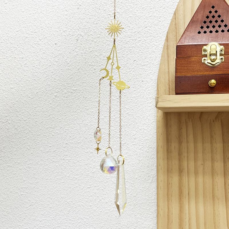 Crystal Sun Catcher Wind Chime Pendant Outdoors Room Window Hanging Pendants Prism Windchime Home Garden Decoration