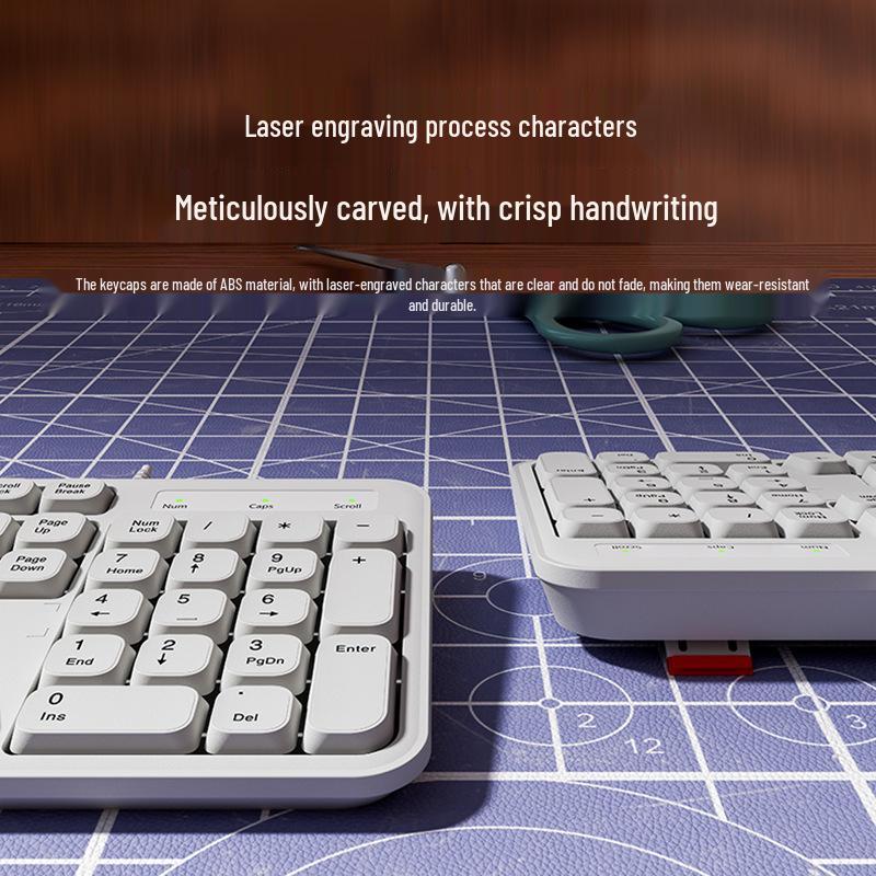 Silent Wireless Keyboard and Mouse Set for Office - White