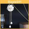 Elegant Floral Shell Pendant Necklace For Women With Pearl Tassel Design