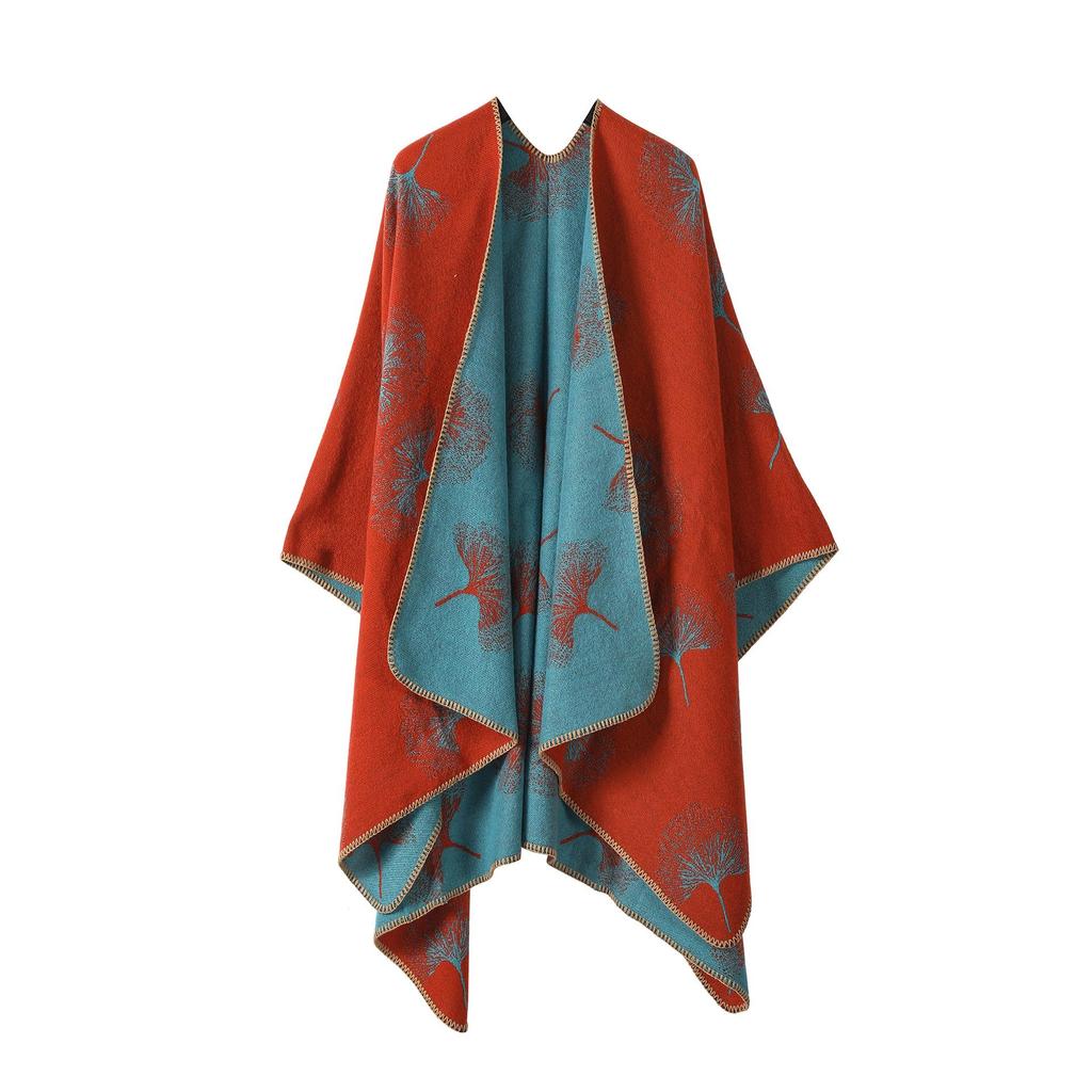 Autumn & Winter Imitation Cashmere Knitted Shawl - Artistic Travel-Ready Cape