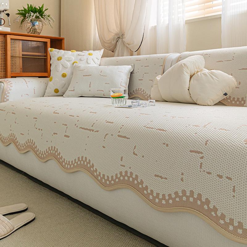 New Summer Sofa Cushion Fresh Elegant High-End Fabric Sofa Cover Anti-Slip And Anti-Cat Scratch Features Unique-Shaped Cushion