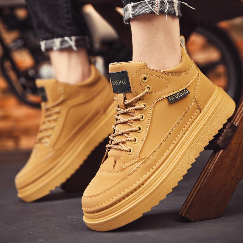 Martin boots men's new autumn British style retro high-top board shoes hiking mountaineering rhubarb boots