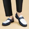 New Gentleman Designer Penny Loafter Men's Pointed Black With White Slip On Wedding Shoes Formal Dress Footwear Zapatos Hombre