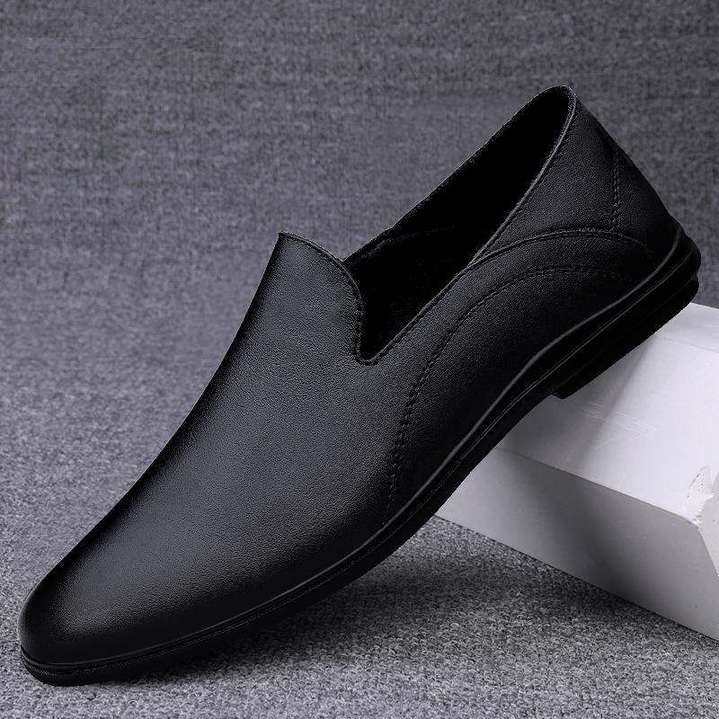 Men's Genuine Leather Loafers Slip-On Driving Shoes Comfortable Men Soft Sole Casual Dress Shoes Business Men's Office Moccasins