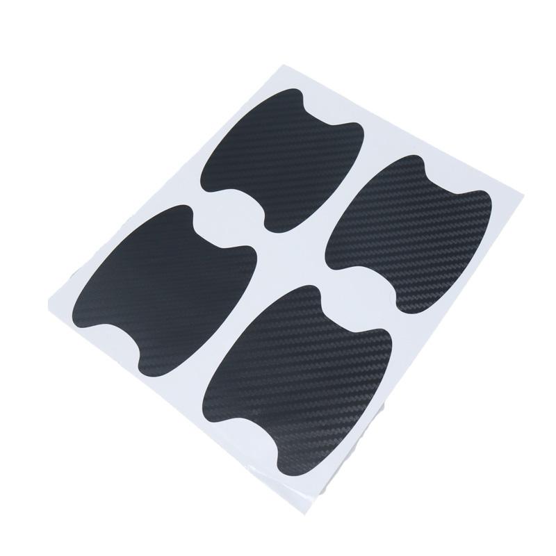 4pcs/Set Carbon Fibre Texture Car Door Handle Protective Film Car Paint Protector Anti-scratch Car Bowl Sticker