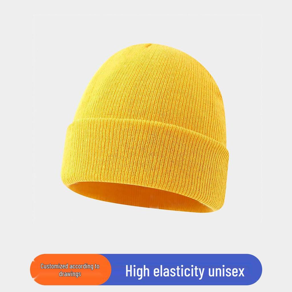 Personalized Logo Winter Beanie - Custom Embroidery Knit Hat, Warm Autumn Gift, Solid Color