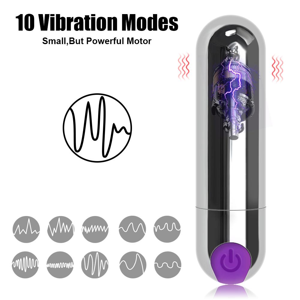 USB Rechargeable Sex Products Strong Vibration Waterproof Mini Bullet Vibrator G-spot Massager Sex Toys for Women Clitoris Stimulator 10 Speed