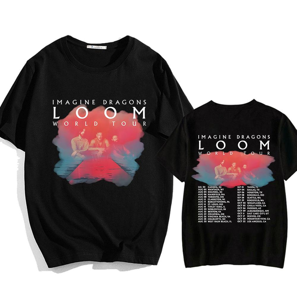 

Imagine-Dragons Loom World Tour T-shirt Men/Women Short Sleeve Cotton Tee-shirt Summer Casual Hombre Aesthetic Graphic Print Tee 4XL