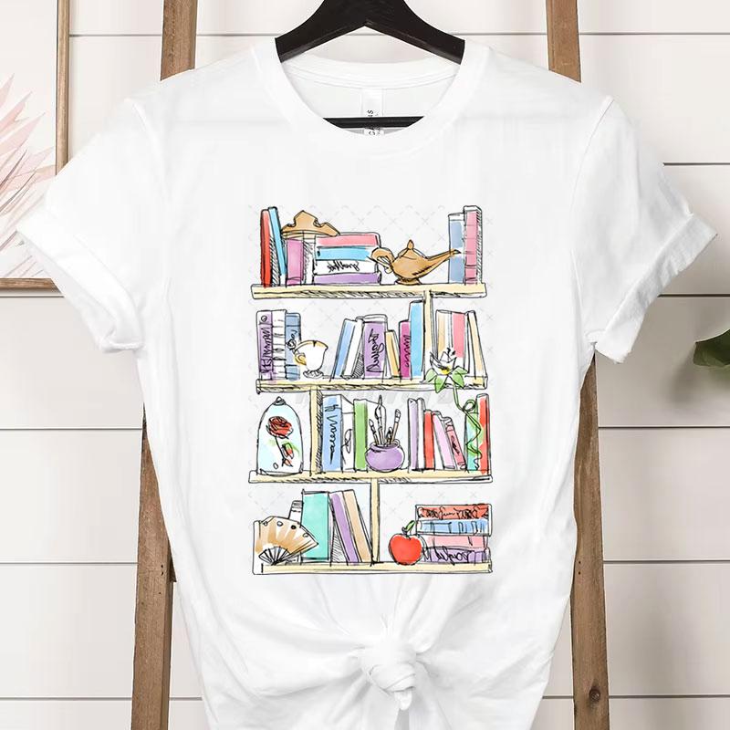 Retro Comfort Funny Reading Tshirts Gift for Book Lover Short Sleeve Tshirt Retro Bookworm Soft Tee Women Bookish Casual Tops