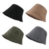 Plush Fisherman Cap Suede Wool Basin Sun Cap Outdoor Bucket Hat  for Women