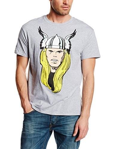 Marvel Comics Thor Big Head Mens Grey TS Large T-Shirt NEW S