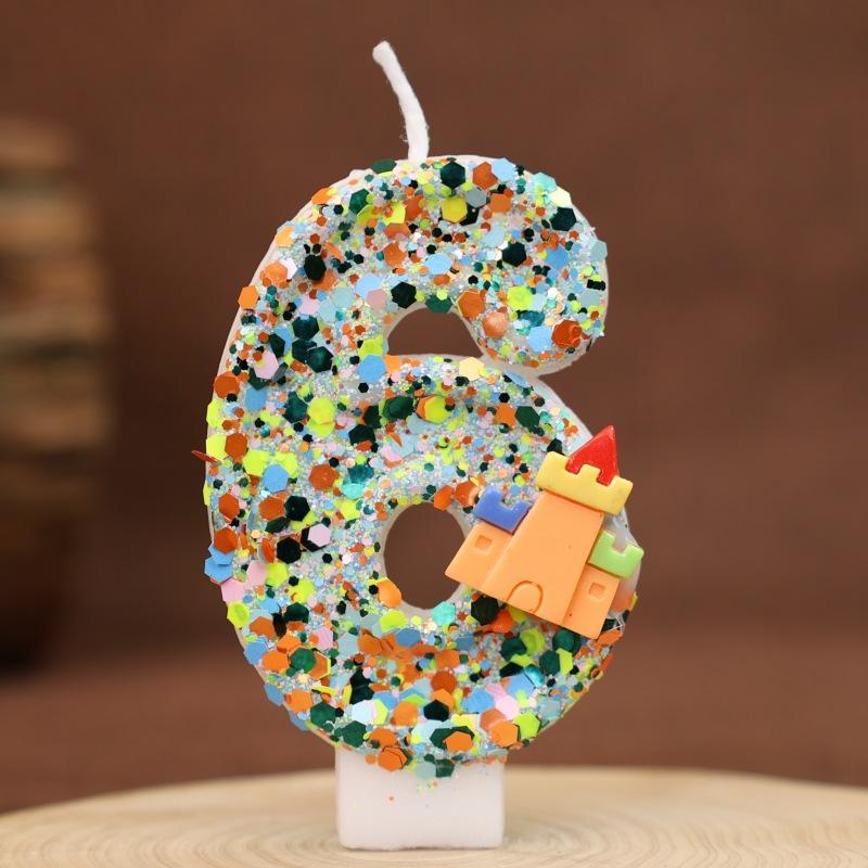 Creative Digital Birthday Candle Cake Party Decoration Birthday Candle Diy Castle Candle