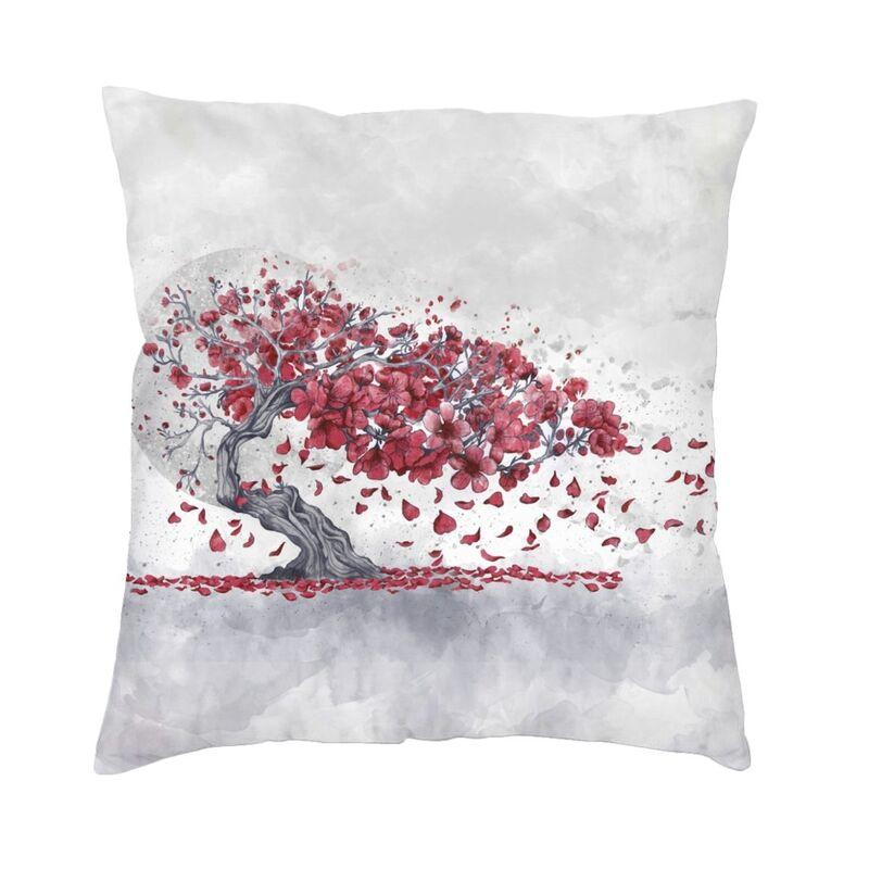 Watercolor Sakura Cherry Blossoms Pillow Case 40X40Cm Home Decoration Japanese Floral Modern Cushion Cover Car Pillowcase