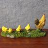 Chicken Family Figurines Hen Chick Models Micro Landscape Miniature Decoration Doll House Ornaments Home Decoration Farm Poultry