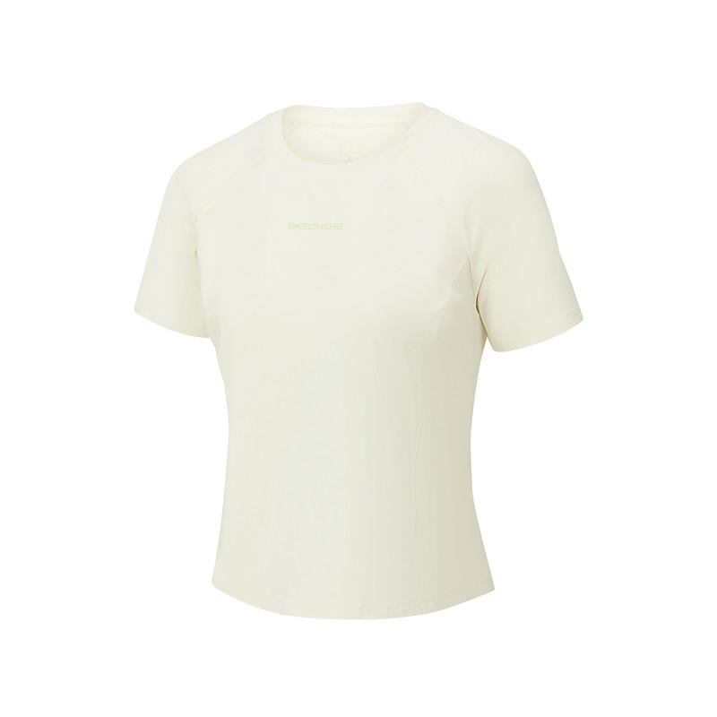 Skechers Round Neck Breathable Sports Short Sleeve Quick Dry T-Shirt Women tops P226W016-0074 S